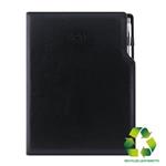 Notatnik GEP A4 kratkowany - czarny (czarne wnętrze) - skóra ekologiczna z recyklingu