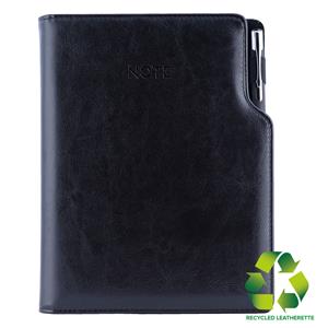 Notatnik GEP B5 czysty - czarny (czarne wnętrze) - skóra ekologiczna z recyklingu