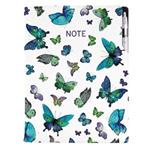 Notes DESIGN A4 czysty - Niebieskie motyle