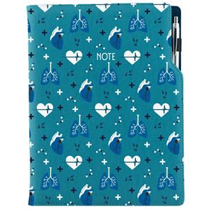 Notes DESIGN A4 czysty - turkusowy Doktor - serce