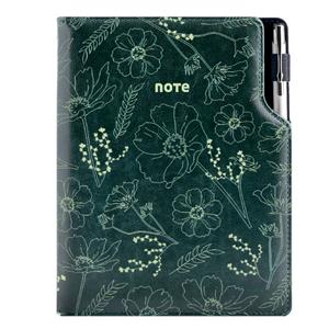 Notes DESIGN A5 kratkowany - zielony - kwiatki