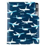 Notes DESIGN A5 liniowany - granatowy - Samoloty
