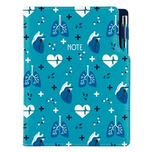 Notes DESIGN A5 liniowany - turkusowy Doktor - serce