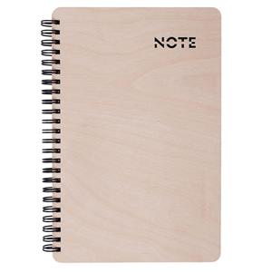 Notes NATUR WOOD A5 na szerokość drewniany - liniowany na spirali