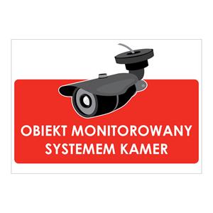 OBIEKT MONITOROWANY SYSTEMEM KAMER, naklejka 210x148 mm