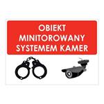 OBIEKT MONITOROWANY SYSTEMEM KAMER, naklejka 210x148 mm