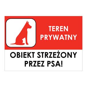 OBIEKT STRZEŻONY PRZEZ PSA, płyta PVC 2 mm, 210x148 mm