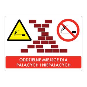 ODDZIELNE MIEJSCE DLA PALĄCYCH I NIEPALĄCYCH, płyta PVC 2 mm z dziurkami, 297x210 mm