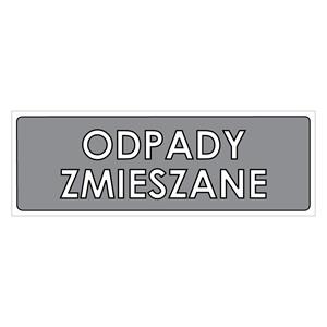 ODPADY ZMIESZANE, płyta PVC 1 mm 290x100 mm