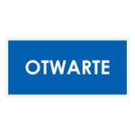 OTWARTE, niebieski - płyta PVC 1 mm 190x90 mm