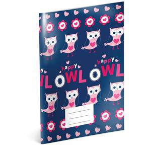 Owls - A4 school book, unlined