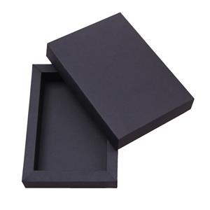 Papierowe pudełko z wiekiem 143 x 200 x 30 mm - czarny mat 320 g/m2 MODEL 001