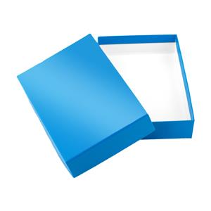 Papierowe pudełko z wiekiem typ 2 klejone 153x215 błysk - niebieski