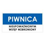 PIWNICA, niebieski - płyta PVC 1 mm 190x90 mm