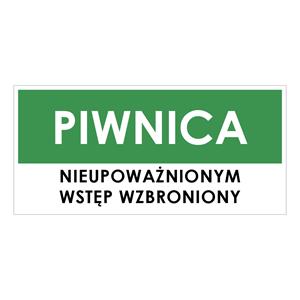 PIWNICA, zielony - naklejka 190x90 mm