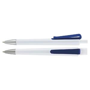 Plastikowy długopis Trisha - biało-niebieski