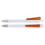 Plastikowy długopis Trisha - biało-pomarańczowy