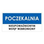 POCZEKALNIA, niebieski - płyta PVC 1 mm 190x90 mm