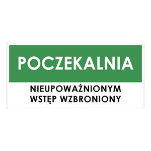 POCZEKALNIA, zielony - płyta PVC 1 mm 190x90 mm