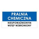 PRALNIA CHEMICZNA, niebieski - płyta PVC 2 mm 190x90 mm