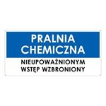 PRALNIA CHEMICZNA, niebieski - płyta PVC 2 mm z dziurkami 190x90 mm