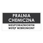 PRALNIA CHEMICZNA, szary - płyta PVC 1 mm 190x90 mm