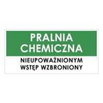 PRALNIA CHEMICZNA, zielony - płyta PVC 2 mm 190x90 mm