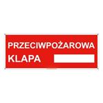 Przeciwpożarowa klapa - znak z dziurkami, płyta PVC 2 mm 210x80 mm