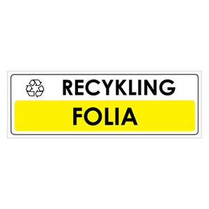 RECYKLING - FOLIA, naklejka 290x100 mm