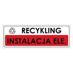 RECYKLING - INSTALACJA ELE. , płyta PVC 2 mm z dziurkami, 290x100 mm