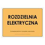 ROZDZIELNIA ELEKTRYCZNA, naklejka 297x210 mm