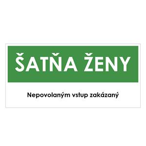 Šatňa ženy, zelená, samolepka 190x90mm