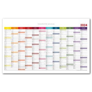 Ścienna mapa planer 2024 CZ - 63 x 100 cm - kolorowy