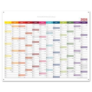 Ścienna mapa planer 2025 CZ z oczkami na zawieszenie - 100 x 80 cm - kolorowy