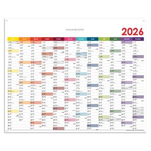 Ścienna mapa planer 2026 CZ z oczkami na zawieszenie - 124 x 100 cm - kolorowy