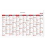 Ścienna mapa planer 2027 PL - 100 x 63  cm - czerwony