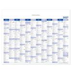 Ścienna mapa planer 2027 PL - 100 x 80 cm - niebieski