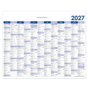 Ścienna mapa planer 2027 PL - 124 x 100 cm - niebieski