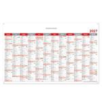 Ścienna mapa planer 2027 PL z oczkami na zawieszenie - 100 x 63  cm - czerwony