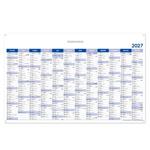 Ścienna mapa planer 2027 PL z oczkami na zawieszenie - 100 x 63  cm - niebieski