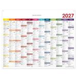 Ścienna mapa planer 2027 PL z oczkami na zawieszenie - 124 x 100 cm - kolorowy
