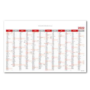 Ścienna mapa planer PVC 2022 CZ - 63 x 100 cm - czerwony