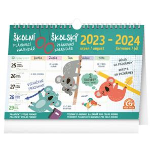 Ścienny i biurkowy kalendarz 2024 Szkolny planner z hakiem