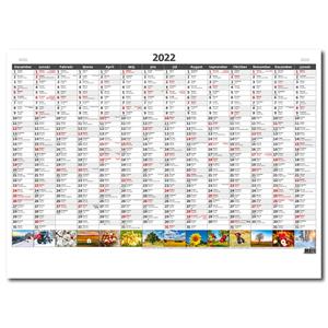 Ścienny kalendarz 2022 Planner roczny plakat A1 obrazkowy