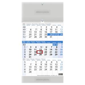 Ścienny kalendarz 2022 - Trzymiesięczny niebieski