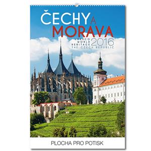 Ścienny kalendarz Czechy i Morawy (czeskie nazwy) 2016
