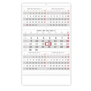 Ścienny kalendarz Pięciomiesięczny szary 2016
