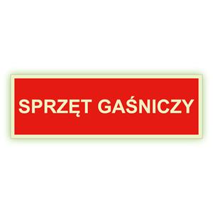 Sprzęt gaśniczy - fotoluminescencyjny znak, naklejka 300x75 mm