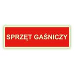 Sprzęt gaśniczy - fotoluminescencyjny znak, płyta PVC 2 mm 300x75 mm