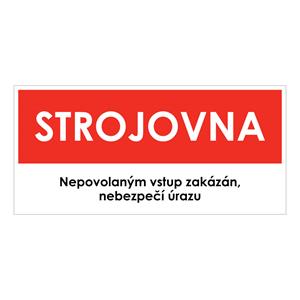 STROJOVNA, červená, plast 2 mm 190x90 mm